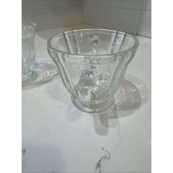 Madrid Clear Depression Glass Creamer & Sugar Federal Glass Company Vintage - Picture 3 of 15
